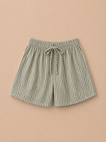 COTTON STRIPE SHORTS