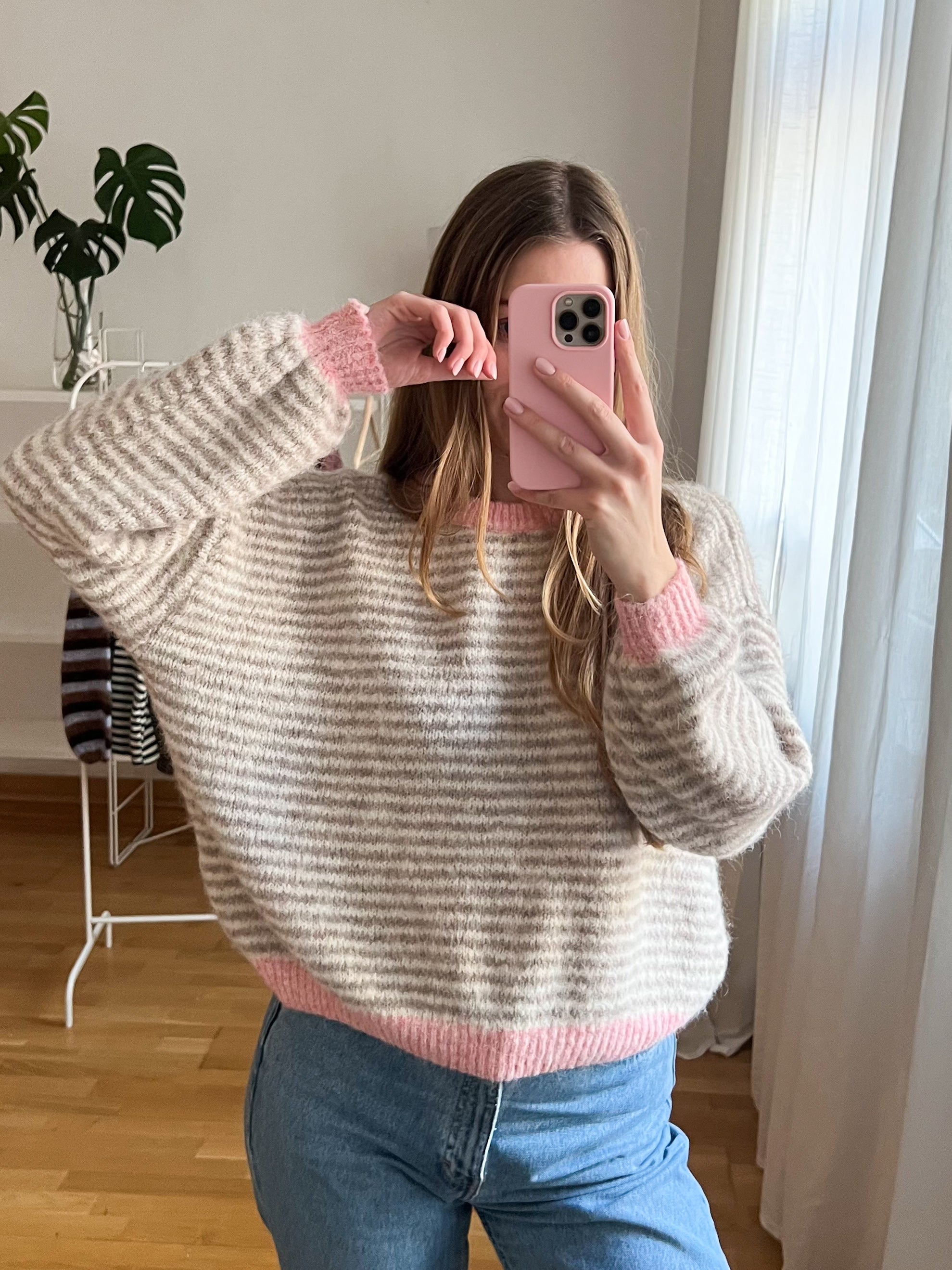 ROSÉ STRIPE PULLOVER