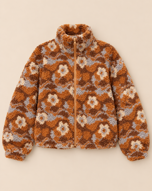 Retro Bloom Teddyjacke