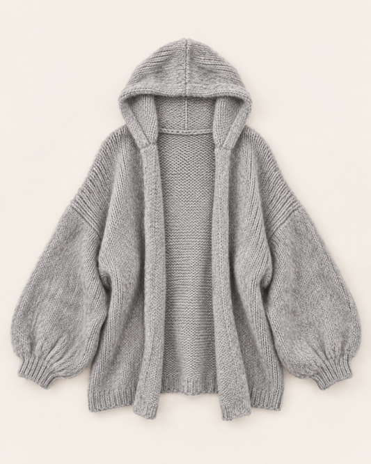 Soft Mohair Hood Cardigan