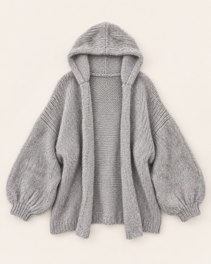 Soft Mohair Hood Cardigan
