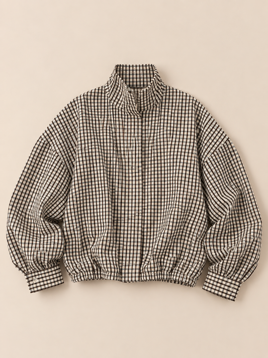 Check Blouson Cream