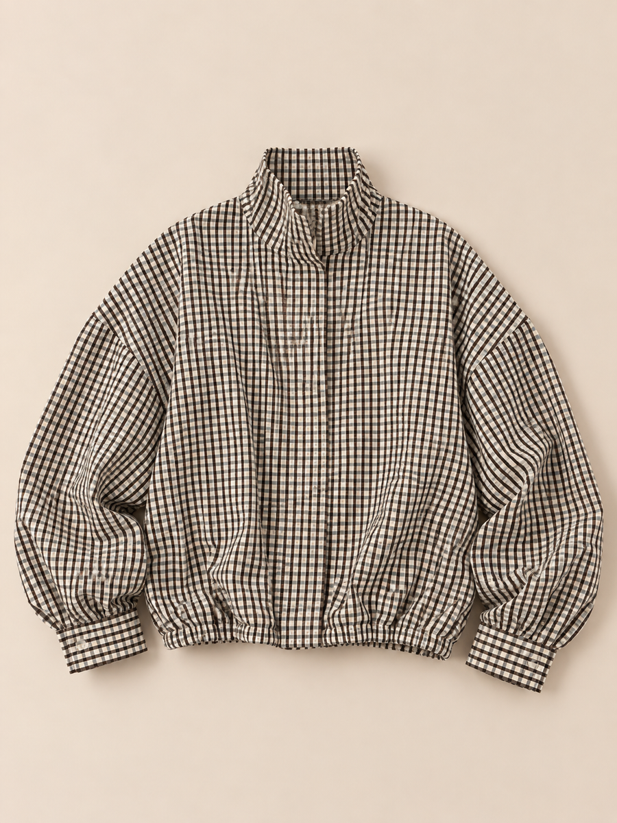 Check Blouson Cream