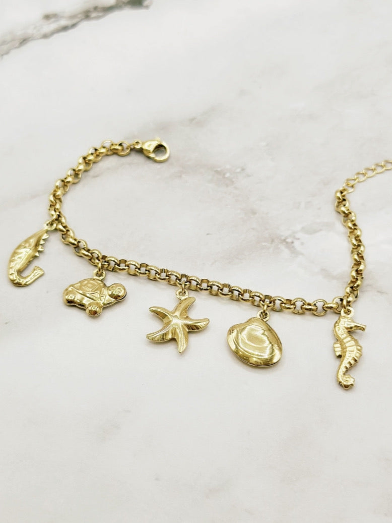 ARMBAND | GOLD CHARMS | SEA