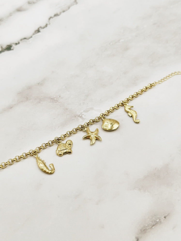 ARMBAND | GOLD CHARMS | SEA