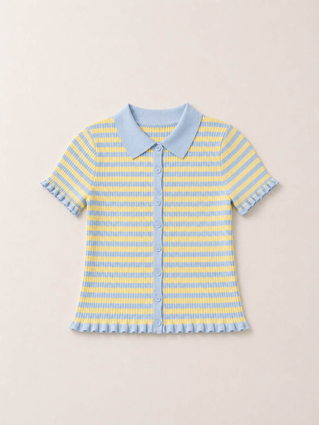 Soft Collar Stripe Top