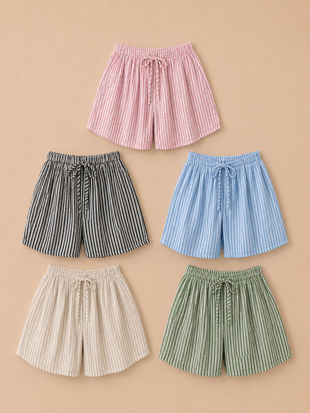 COTTON STRIPE SHORTS