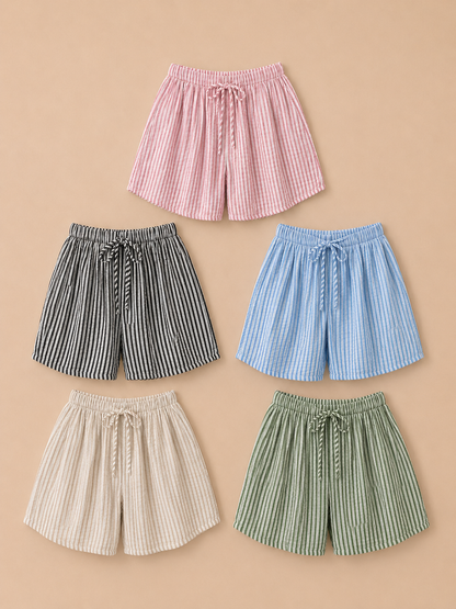 COTTON STRIPE SHORTS