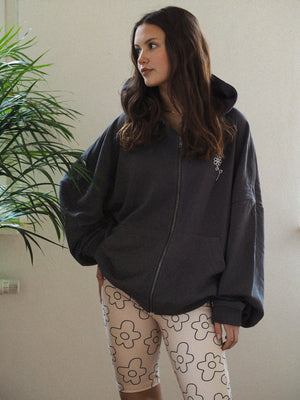 90‘S ZIP HOODIE LITTLE REMINDERS OVERSIZE