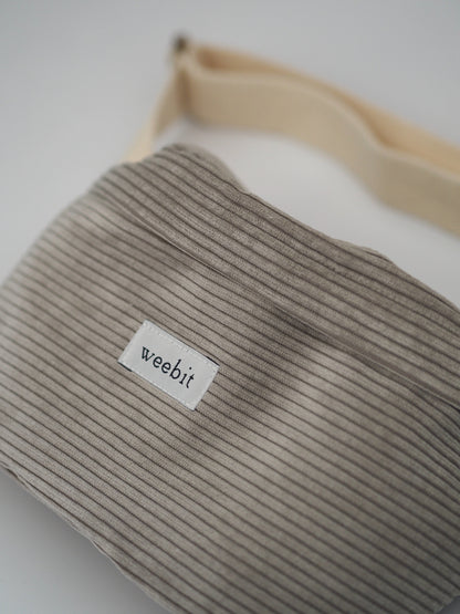 CORD BUMBAG GREY/BEIGE