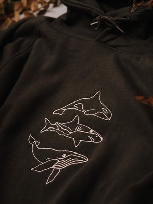 UNISEX | ORGANIC HOODIE | WHALES | BESTICKT
