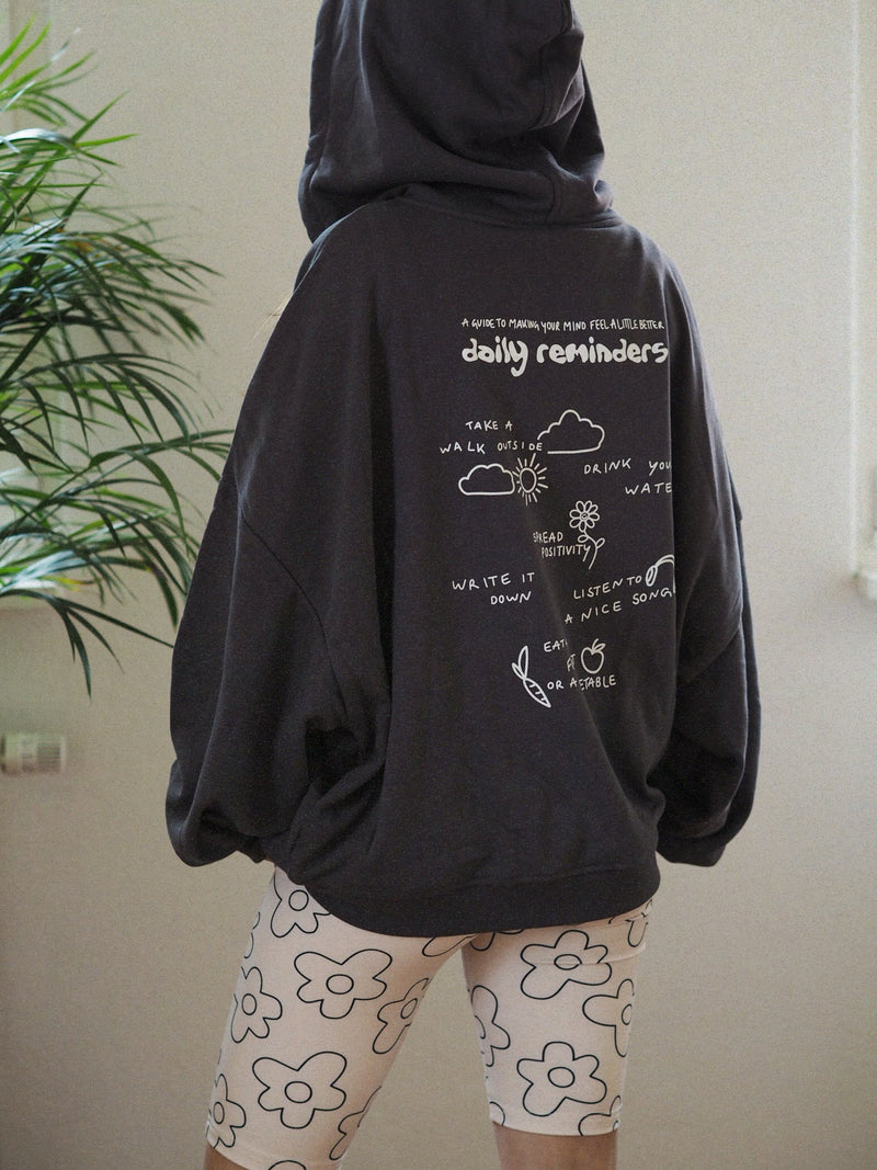 90‘S ZIP HOODIE LITTLE REMINDERS OVERSIZE