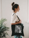 SHOPPER BAG | FLOWER FOX BLACK